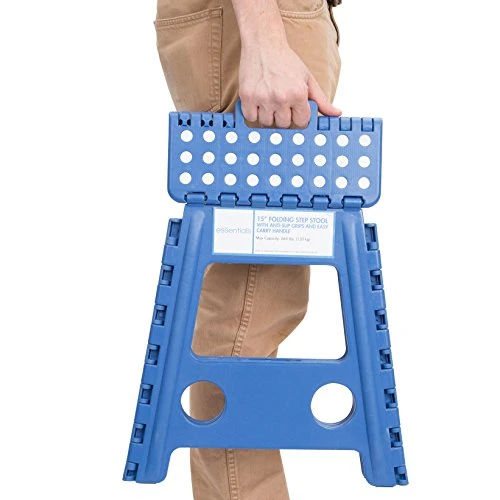 ESSENTIALS 21048 15β Folding Step Stool, Wide Folding Step Stool, Plastic Step Stools For Adults, Garden Step Stool, Foldable High Stool, Blue - Image 5