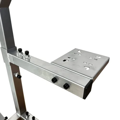 GTR Simulator GTA Model Silver Frame With Adjustable Black Red Leatherette Racing Seat Racing Driving Gaming Simulator Cockpit Chair - Image 2