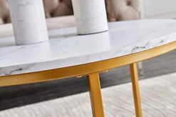 Okngr Round Nesting Tables Set Of 2, Modern Nesting Side Table Set Stacking End Tables Walnut And Metal Sofa Table For Living Room, Whte