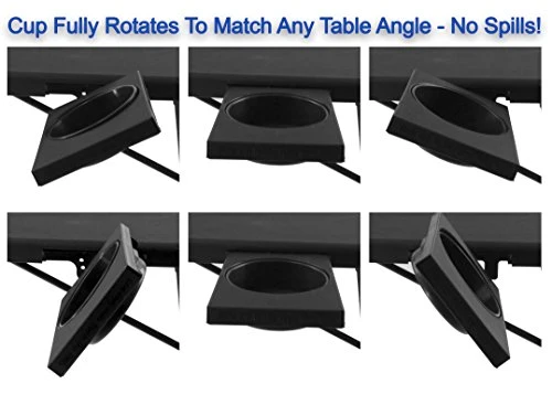 5 STAR SUPER DEALS Portable Foldable TV Tray Table Deluxe - Laptop, Eating, Drawing Tray Table Stand With Adjustable Tray With Sliding Adjustable Cup Holder (White) - Image 5