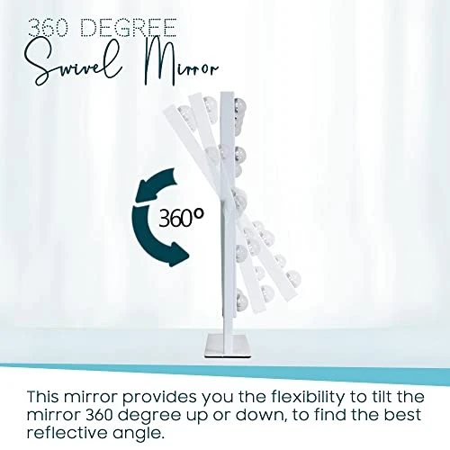 Impressions Vanity Hollywood Tri-Tone XL Makeup Mirror With 12 LED Bulbs, Vanity Dressing Mirror With 360 Degree Swivel (Rose Gold) - Image 4