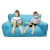 Dporticus Double Mini Lounger Sofa, Bean Bag Chair Self-Rebound Sponge Double Child Seat 51" X 32" X 18" Blue