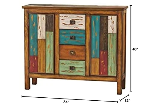 Christopher Knight Home Everest 4 Drawer 2 Door Cabinet, Multicolor - Image 2