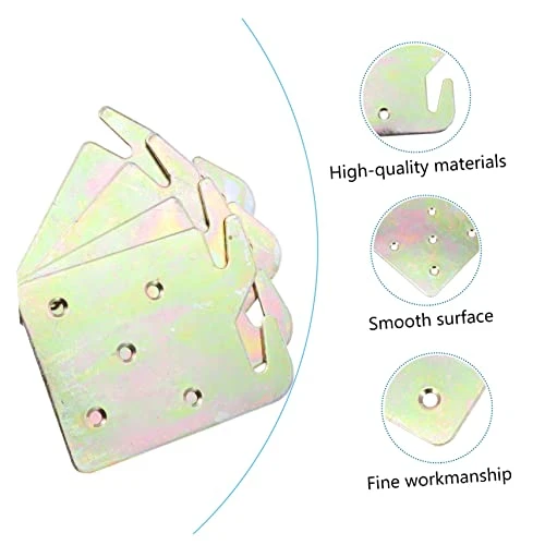 VILLCASE Bed Rail Hooks 4pcs Hooks Plate Wood Duty Connectors Rail Bracket For Frame Bed Fittings Plates Construction Wooden Hook Heavy Accessories Beds Bed Rail Brackets - Image 4