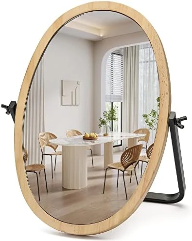 Geloo Vintage Table Desk Mirror-Bronze Metal Framed Standing Mirror 360 Degree Adjustable Swivel For Tabletop, Countertop, Bedroom,Bathroom,Living Room 11.8'' X 7.8'' - Image 10