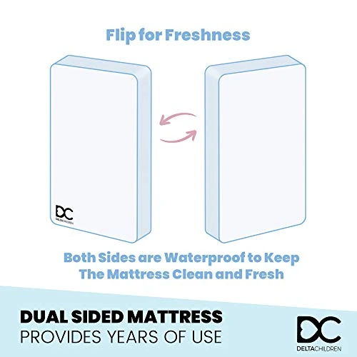 Delta Children Fancy Toddler Bed, Grey Twinkle Galaxy Dual Sided Recycled Fiber Core Crib And Toddler Mattress (Bundle) - Image 4