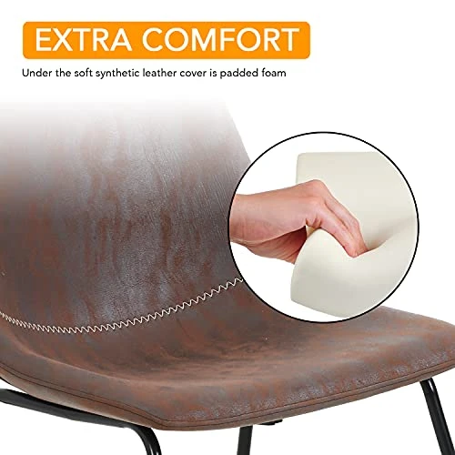 FDW Fashion Barstools,Bar Stools Set Of 2 Bar Stool Counter Height Bar Stools Chairs Kitchen Stools With Back Island Chairs For Kitchen/Dining Room,Brown (37Inch) - Image 4