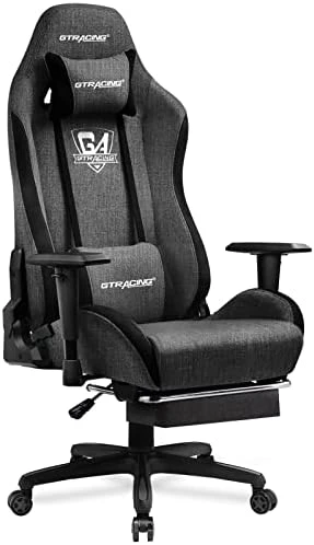 GTRACING Gaming Chair, Fabric Computer Chair, High Back Ergonomic Reclining Swivel Chair With Premium Breathable Cloth Cushion And Headrest&Lumbar Support (Dark) - Image 10