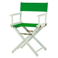 Casual Home 18" Director's Chair White Frame With Green Canvas