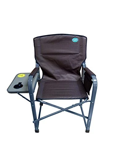 EEZ RV Products Heavy Duty High-Back Folding Director's Chair W/Side Table & Storage Bag - (Brown) - Image 3