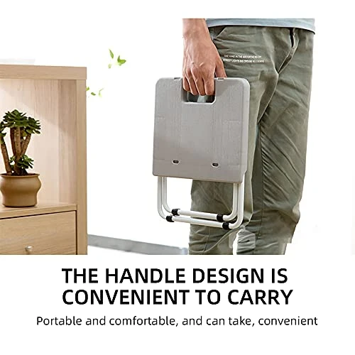 DDXY Portable Folding Stool, Heavy Duty Fold Up Stool Metal And Plastic , Foldable Stool For Adults Kitchen Garden Bathroom Collapsible Round Stool - Image 3