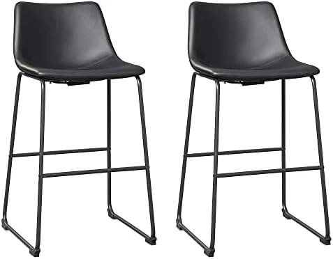 Signature Design By Ashley Centiar Urban Industrial 28.75" Pub Height Bucket Seat Barstool, 2 Count, Brown - Image 4