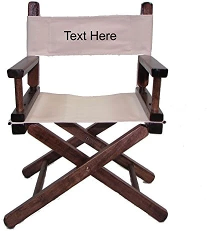 Imprinted Personalized Walnut Frame Toddler's Directors Chair By Gold Medal - Royal Blue - Image 3