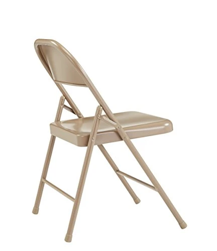 (4 Pack) National Public Seating 901 Commercialine Steel Folding Chair, Beige - Image 5