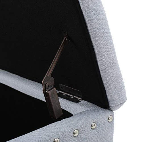 Christopher Knight Home Tatiana Fabric Storage Ottoman, Light Grey,18.25"D X 42.00"W X 18.25"H - Image 5