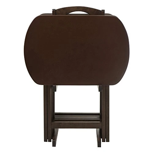 Winsome Wood TV Tray Set & Wood Sedona Bed Tray, Antique Walnut - Image 2