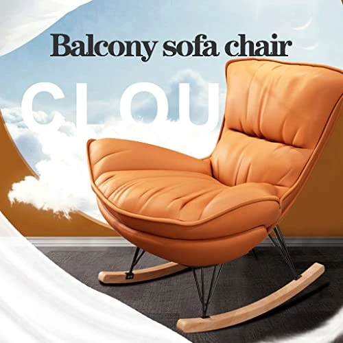 WIGSELBL Rocking Nursery Modern Accent Chair Fabric Upholstered Glider Rocker Armchair With Ottoman For Living Room,Comfy Reading Chairs Lounge Chair Side Chairs For Bedroom Offices (Color : Gray) - Image 2