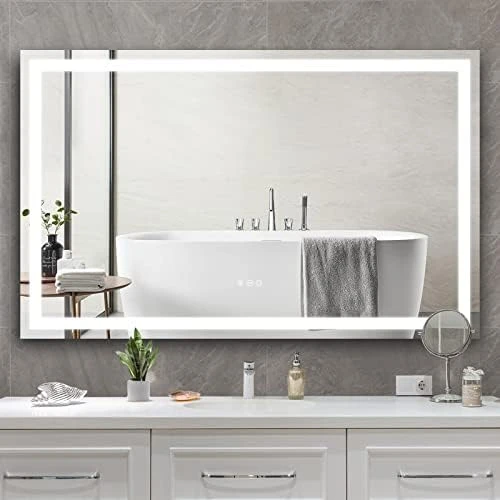 COZZIE Bathroom Vanity Mirror,60x28 Inch Lighted Vanity Mirror,3-Color 3000-6000k Dimmable Anti-Fog CRI 90+ Bathroom Mirrors For Wall(White/Natural/Warm Lights) - Image 8