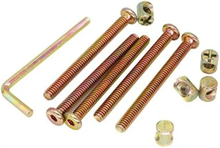 CSeao Baby Bed Crib Bolts Hardware Replacement Parts, 12-Pack 1/4-20 Inch Socket Cap Bolts Barrel Nuts For Furniture Chairs Table Cot Crib (3-1/4 Inch) - Image 2