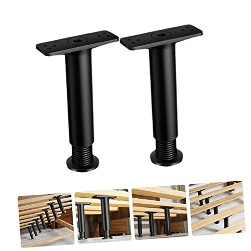 Veemoon 4 Pcs Bed Support Frame Holder Plastic Steel Telescopic Black - Image 3