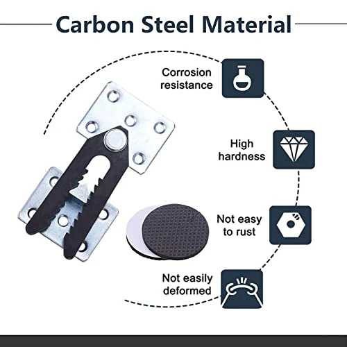 INCREWAY 4 Pieces Sofa Couch Sectional Furniture Connector Joint Snap Alligator Clip With Screws And 8Pcs Furniture Pads - Image 3