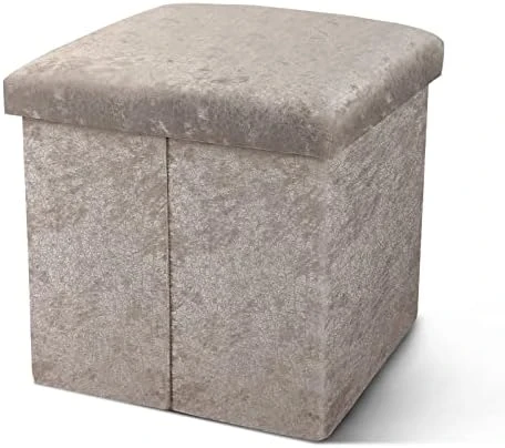 Acehome Storage Ottoman Cube, Small Ottoman With Storage, Folding Square Storage Ottoman With Tray, Cube Ottoman Storage With Handles, Linen Fabric Button Footstool Rest Padded Seat, Dark Grey, 2PC - Image 13