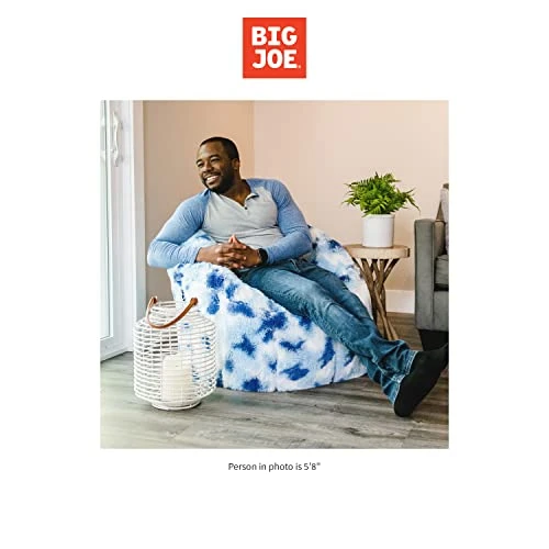 Big Joe Milano Bean Bag Chair, Indigo Tie Dye Plushie Fur, 2.5ft - Image 4
