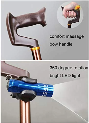 Heavy Duty Walking Cane With Folding Seat 440 Lbs (Blue) - Image 3