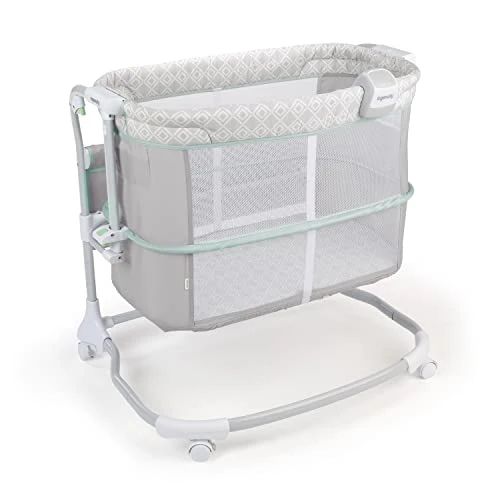 Ingenuity Dream & Grow Bedside Baby Bassinet 2-Mode Crib 0-12 Months, Adjustable Height - Dalton (Grey) - Image 9