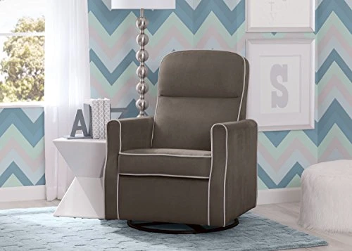 Delta Home Slim Swivel Glider, Graphite With Dove Grey Welt - Image 2