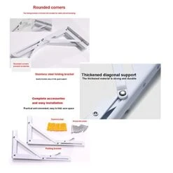 Space-saving Folding Floating Computer Table Folding Table Dining Table Space-saving Kitchen Balcony With Stand Stable Desk Study Desk Suitable For Study Kitchen , Living ( Color : White Maple , Size