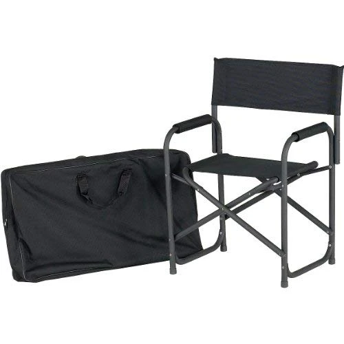E-Z UP Standard Height Directors Chair, Seat 17.5β High, Padded Armrests And Storage Bag, Black - Image 2