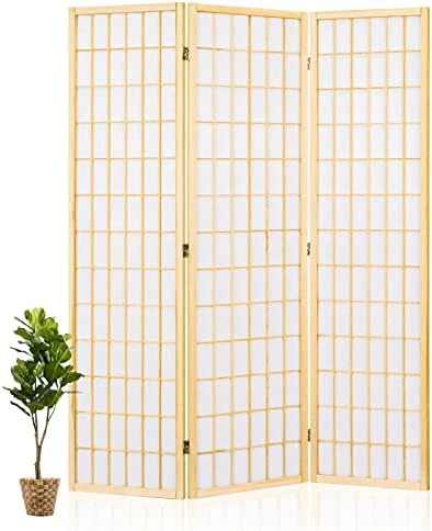 Salfanre Divider For Room Separation, 4 Panel Room Divider, Japanese Room Dividers, Shoji Screen, Folding Screen, 5.6 Ft, Natural - Image 9