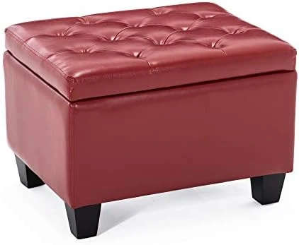 BELLEZE 24 Inch Modern Tufted Bedroom Storage Ottoman Bench, Linen Lift Top Upholstered Foam Padded Rectangular Footstool, Easy Assemble Furniture - Jay (Gray) - Image 10