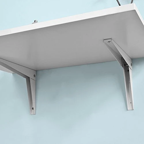 Haotian FWT21-W, White Wall-Mounted Drop-Leaf Table, Folding Kitchen & Dining Table Desk, Home Office Table Desk, Workstation Computer Desk, Trestle Desk - Image 4