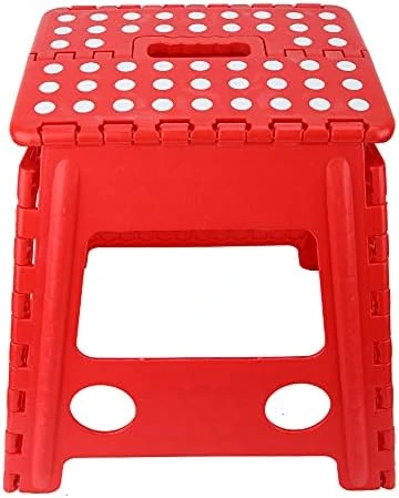 EVTSCAN 15.3” Folding Step Stool For Adults, Non-Slip Textured Grip Surface, Foldable Space Saving Design, Carrying Handle, Holds Up To 300 Pounds(Red) - Image 7