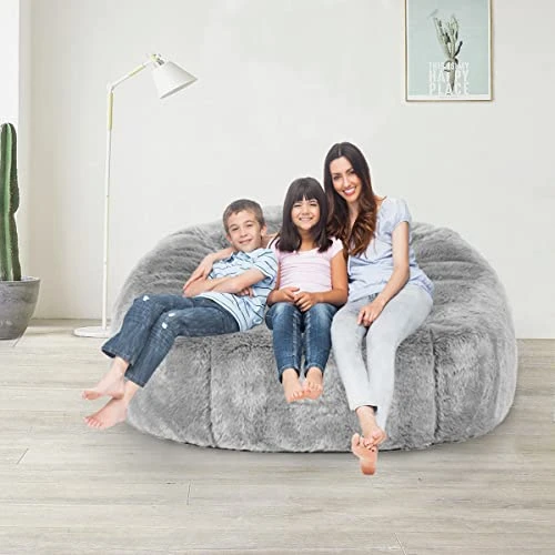Taotique Giant Bean Bag Chair Cover(Cover Only, No Filler) Soft Faux RH Fur Sofa Bed Cover Washable Bean Bag Couch Cover For Adult And Kids With Liner - Image 2