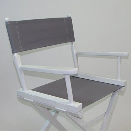 TLT Personalized Imprinted Gold Medal Contemporary 30" Bar Height White Frame Directors Chair - Pink - Image 6