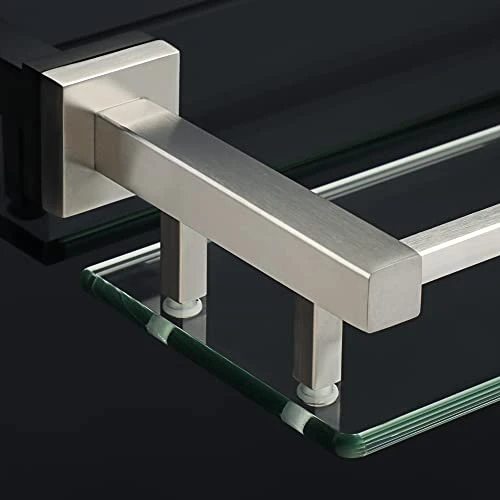 Alise GC2000-LS SUS 304 Stainless Steel Bathroom Glass Shelf Wall Mount 20 Inch,Brushed Nickel - Image 6