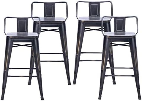 Changjie Furniture 24 Inch Bar Stools Counter Height Bar Stools Industrial Metal Barstools Set Of 4 For Home Kitchen (24 Inch, Black) - Image 15