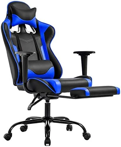 Gaming Chair With Footrest, Ergonomic Office Chair, Adjustable Swivel Leather Desk Chair, Reclining High Back Computer Chair With Lumbar Support And Headrest, Racing Style Video Gamer Chair - Image 5