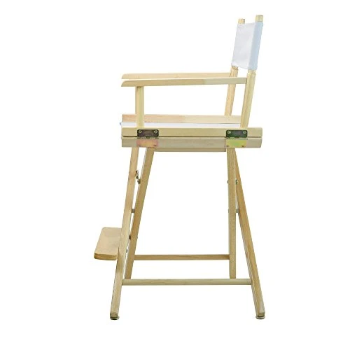 Casual Home 24" Director's Chair Natural Frame With White Canvas, Counter Height - Image 3