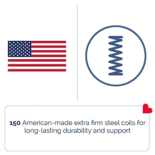 Kolcraft BabyPedic Sweetheart Waterproof Toddler & Baby Crib Mattress - 150 Premium Coils - Made In USA, 52"x28" - Image 4