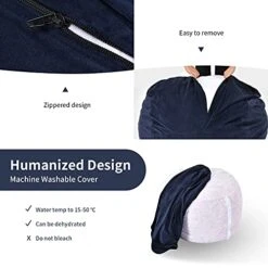 Giantex Bean Bag Chair, 3ft Sponge Filled Floor Chair With Soft Microfiber Cover, Washable Zipped Lazy Sofa Chair , Recreational Room Nursery, Bedroom, Living Room, Office (Blue, 3 Ft)