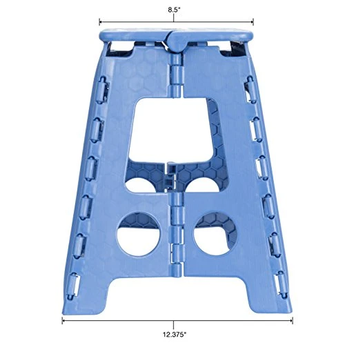 ESSENTIALS 21048 15β Folding Step Stool, Wide Folding Step Stool, Plastic Step Stools For Adults, Garden Step Stool, Foldable High Stool, Blue - Image 2
