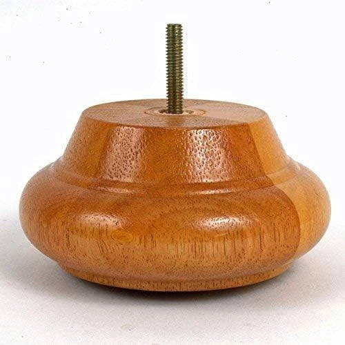 LEG DADDY TruFitLeg Ivar - 2 1/2" Turned Bun Sofa Leg, Fits On All Furniture With Hanger Bolt Attachments (Fruitwood, Set Of 4) - Image 3