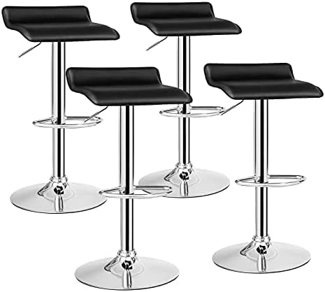 Casart Bar Stools Set Of 4 Adjustable Swivel Pu Leather Backless Stool With Air-Lift Handle, Footrest, Chrome Base, Modern Style For Living Room, Kitchen And Bar, Counter Height Pub Chairs (White) - Image 11