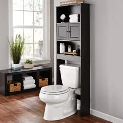 OYTHO Espresso 23" W Bathroom Space Saver, 3 Shelves, Over The Toilet Cabinet