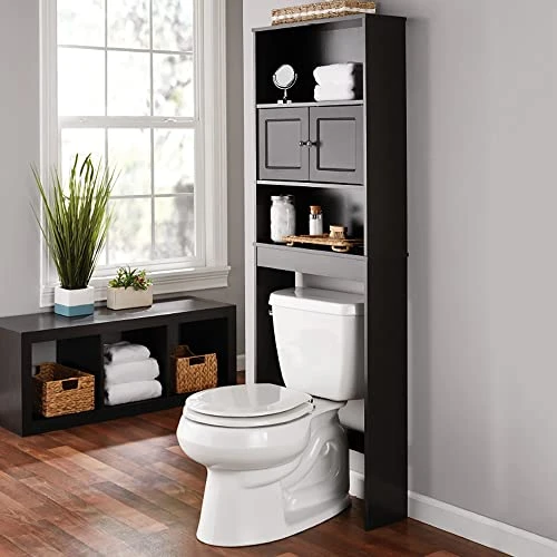 OYTHO Espresso 23" W Bathroom Space Saver, 3 Shelves, Over The Toilet Cabinet