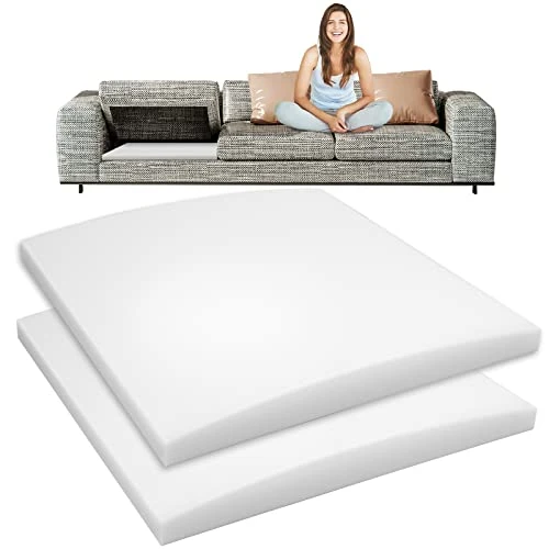 E-SDS Curve Furniture Seat, High-Density Foam Cushion Couch Cushion Support Soft Cushion Sag Repair Replacement For Sofa Couch Loveseat Chair(2" X 20" X 20", Set Of 2)